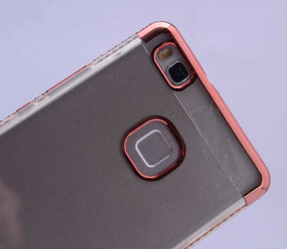Huawei P9 Lite Kılıf Zore Kenarı Tek Sıra Taşlı Silikon - 3