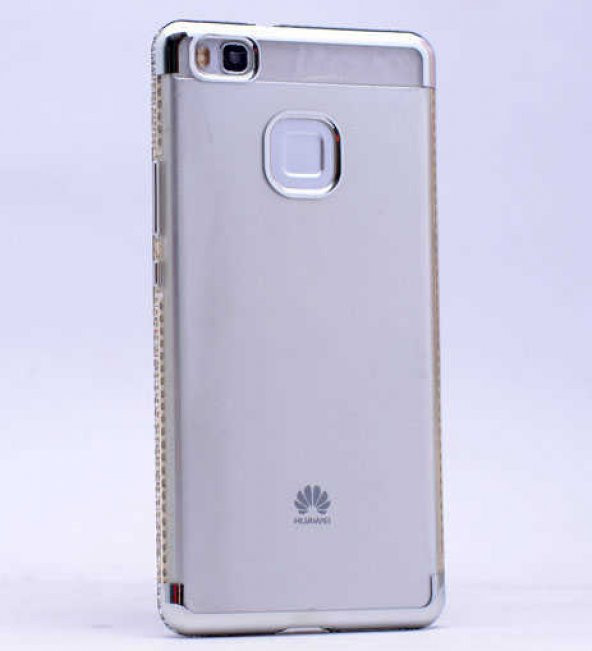 Huawei P9 Lite Kılıf Zore Kenarı Tek Sıra Taşlı Silikon - 4