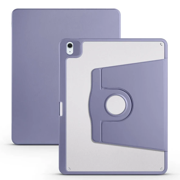 Apple iPad Air 13 2025 M3 Kılıf Zore Termik Kalem Bölmeli Dönebilen Standlı Kılıf - 6