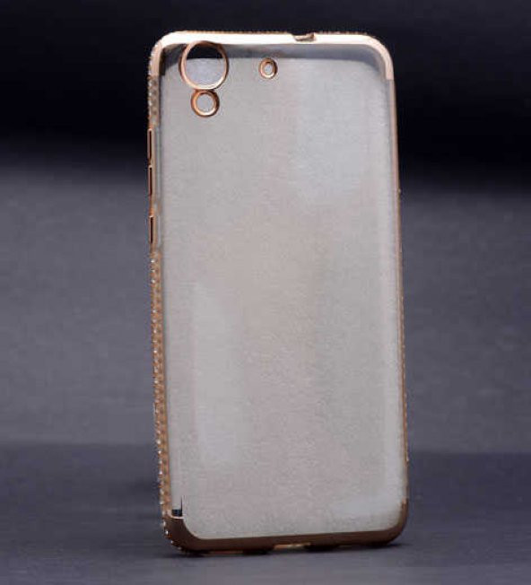 Huawei Y6 II Kılıf Zore Kenarı Tek Sıra Taşlı Silikon - 5