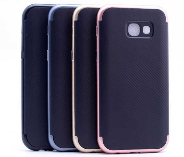 Galaxy A7 2017 Kılıf Zore İnce Mono Karbon Silikon Kapak - 4
