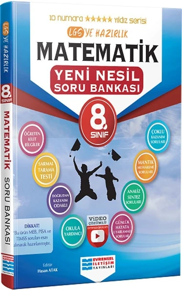 8. Sınıf LGS Matematik Video Çözümlü Soru Bankası Evrensel İletişim Yayınları