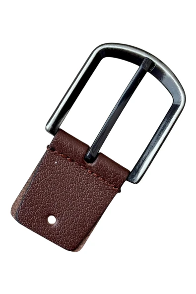 Kahverengi Yedek Kemer Tokası Hakiki Deri Vidalı - Resim 5