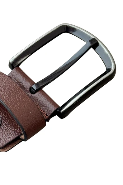 Kahverengi Yedek Kemer Tokası Hakiki Deri Vidalı - Resim 3