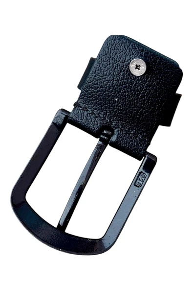 Siyah Yedek Kemer Tokası Hakiki Deri Vidalı - Resim 4