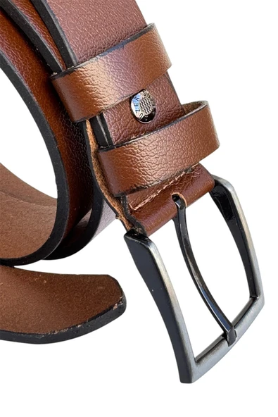 Taba Büyük Beden Hakiki Deri 4 cm. Tokalı Düz Model Erkek Kemer - 411-Battal - Resim 5