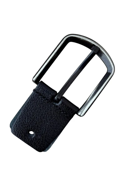 Siyah Yedek Kemer Tokası Hakiki Deri Vidalı - Resim 5