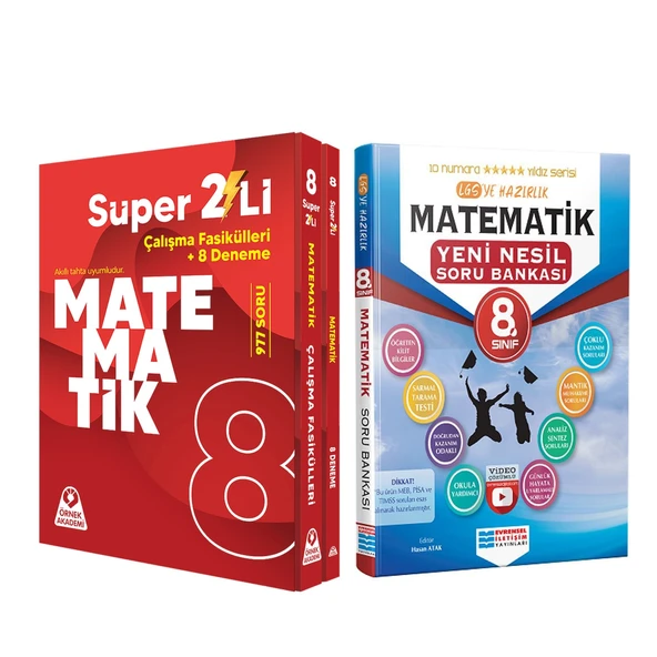 Örnek Akademi 8. Sınıf Süper İkili Matematik Seti ve Evrensel Soru Bankası Seti 2 Kitap