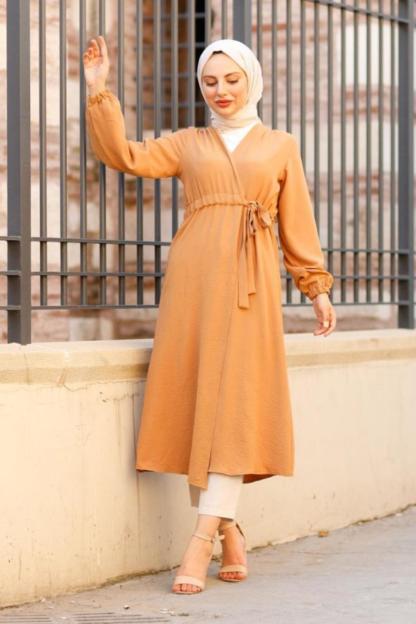 Yandan Bağlamalı Kap - Camel - 3