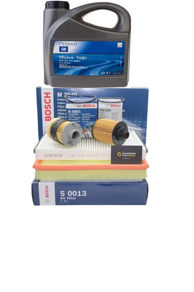 GM 5W-30 DEXOS2 DPF 4LT YAG+OPEL ASTRA H 1.4  z14xep BENZİNLİ TWİNPORT MOTOR BAKIM SETİ