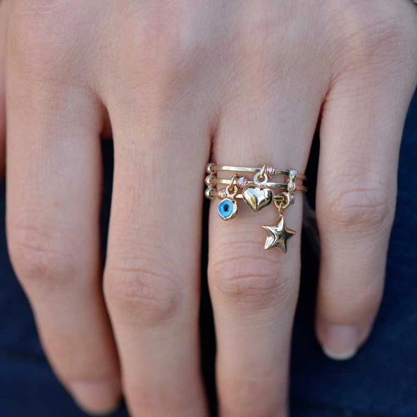 14 Ayar Altın Çoklu Figürlü Yüzük ürün görseli