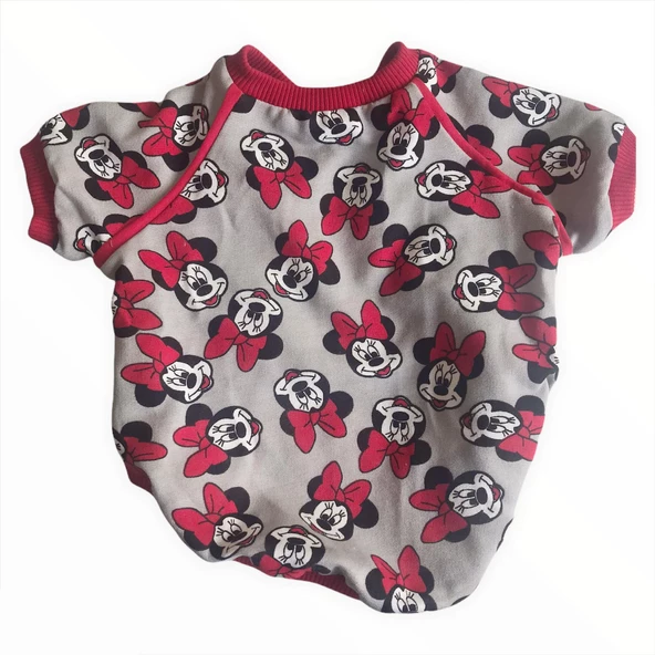 Red Mickey İnce Köpek Ceketi,Kıyafeti,Elbisesi - 5