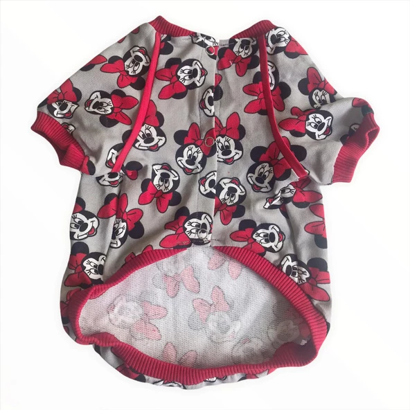 Red Mickey İnce Köpek Ceketi,Kıyafeti,Elbisesi - 4