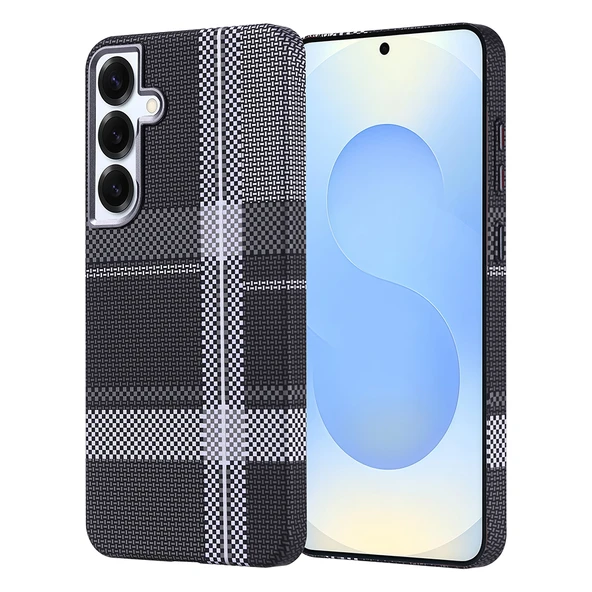 Samsung Galaxy S24 Plus Kılıf Kablosuz Şarj Özellikli Karbon Fiber Görünümlü Nekst Kapak - Resim 3