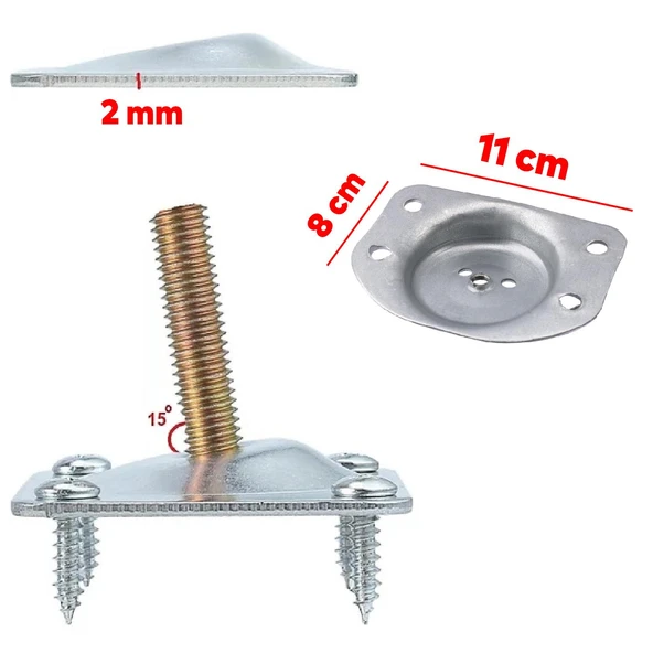 (4 ADET) Mobilya Zigon Masa Ahşap Sehpa Ayağı Bağlantı Aparatı Açılı Dereceli Ayakları Tabanı Metal - Resim 2