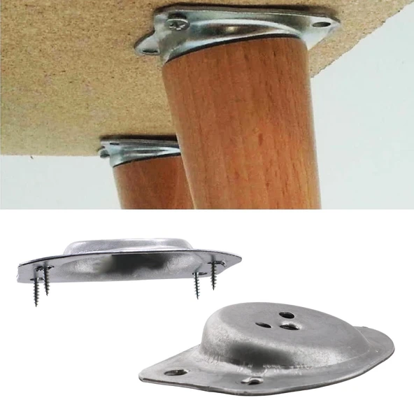 (4 ADET) Mobilya Zigon Masa Ahşap Sehpa Ayağı Bağlantı Aparatı Açılı Dereceli Ayakları Tabanı Metal - Resim 3