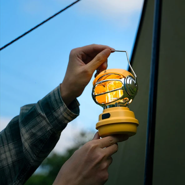 Robot USB Şarj Edilebilir El Feneri Çadır Fener Su Geçirmez Taşınabilir Kamp Feneri - 6