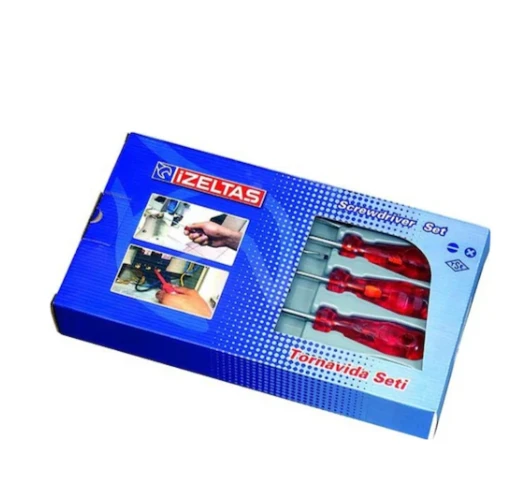 İzeltaş 4100 00 8108 Kraft Seri Düz Uçlu Tornavida Seti 8 Parça ürün görseli
