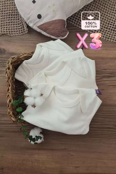 Unisex % 100 Pamuk Uzun Kol 3 Adet Bebek Ve Çocuk Body - 5