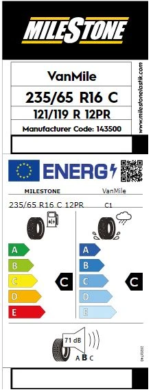 Milestone 235/65 R16 C 12PR Vanmile Yaz Lastiği 2025 Üretim - 2