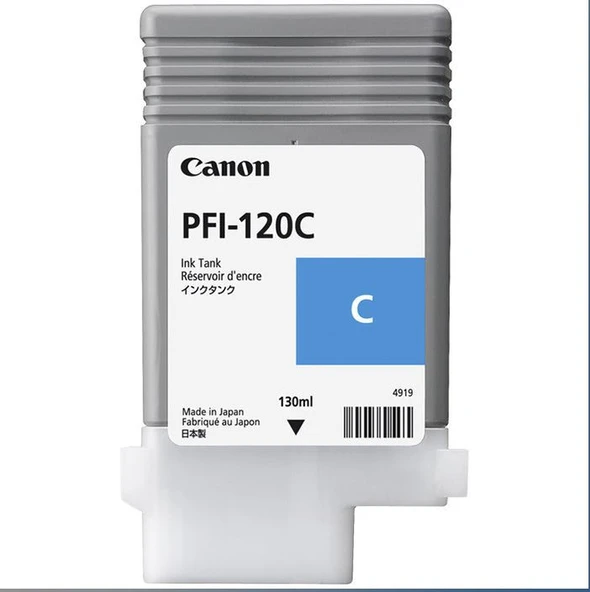 Feyza Bilişim Canon PFI-120 C (Cyan) Mavi Plotter Orijinal Mürekkep Kartuş 130 ml. (2886C001) - Resim 2