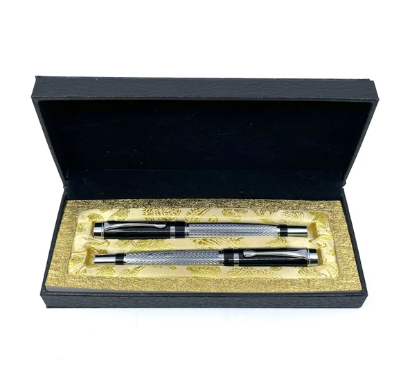 Silver İkili Metal Kalem Seti - Dolma Kalem/Tükenmez Kalem - 2