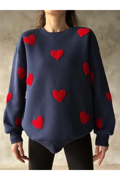 KALP NAKIŞLI 3 İPLİK ŞARDONLU SWEATSHIRT - 4