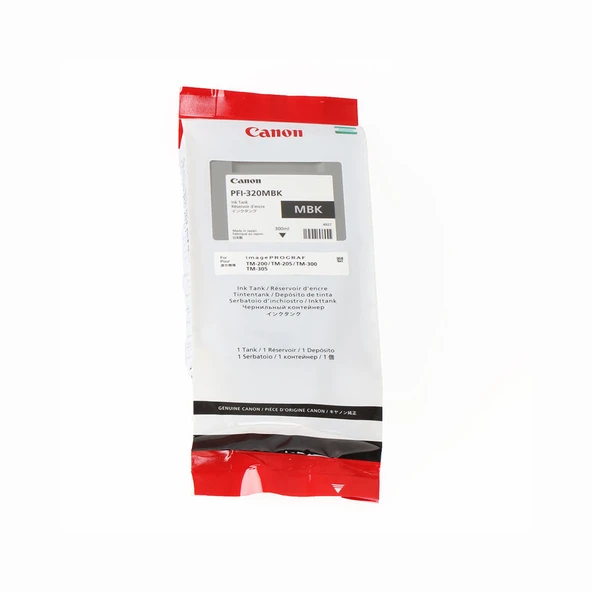Feyza Bilişim Canon PFI-320 MBK Mat Siyah Plotter Orijinal Mürekkep Kartuş 300 ml. (2889C001) ürün görseli