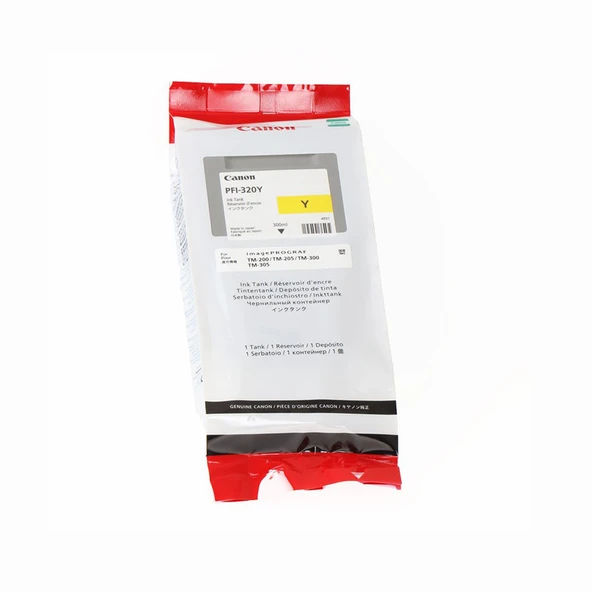 Feyza Bilişim Canon PFI-320 Y (Yellow) Sarı Plotter Orijinal Mürekkep Kartuş 300 ml. (2893C001) - 1
