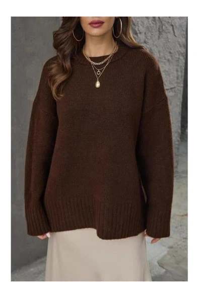 BİSİKLET YAKA OVERSIZE TRİKO KAZAK - 4