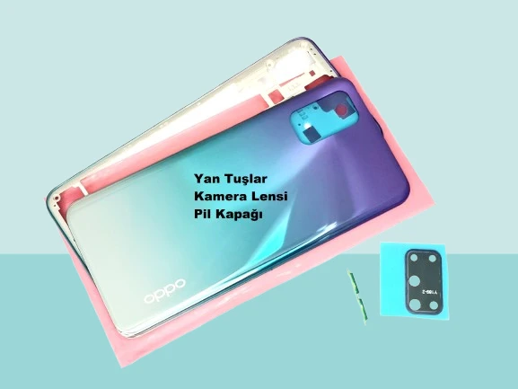 Oppo A52 Uyumlu FULL KASA Arka Kapak Batarya Kapağı - MAVİ