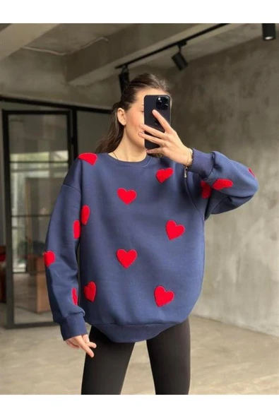 KALP NAKIŞLI 3 İPLİK ŞARDONLU SWEATSHIRT - 9