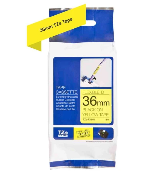 Tonersepeti Brother TZe-FX661 Sarı üzerine Siyah Muadil Etiket 36mm - Resim 3