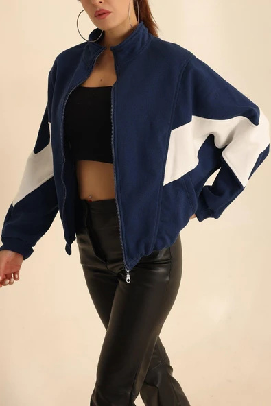 3 İPLİK FERMUARLI BELİ LASTİKLİ SWEATSHIRT HIRKA - 6