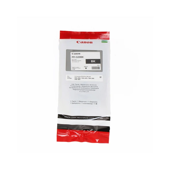 Feyza Bilişim Canon PFI-320 BK Fotoğraf Siyahı Plotter Orijinal Mürekkep Kartuş 300 ml (2890C001)