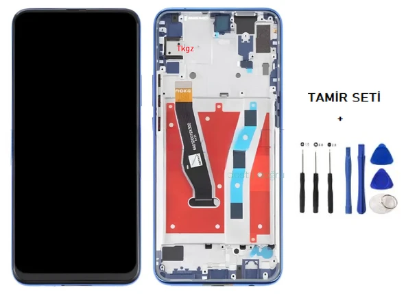 Tkgz - P Smart Z Lcd Ekran Dokunmatik Orijinal Kalite ÇITALI MAVİ + TAMİR SETİ