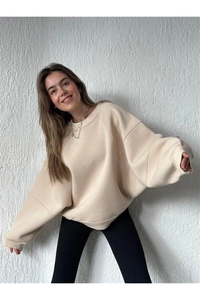 3 İPLİK ŞARDONLU CROP  SWEATSHIRT - 6