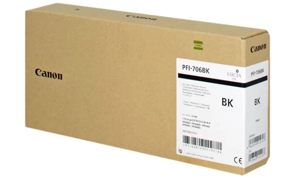 Feyza Bilişim Canon PFI-706 BK Fotoğraf Siyahı Plotter Orijinal Mürekkep Kartuş 700 ml  (6681B001) ürün görseli