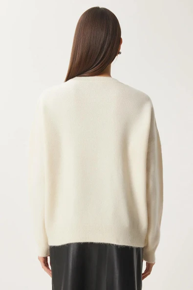 KETEN ÇİÇEKLİ OVERSIZE KAZAK - 4