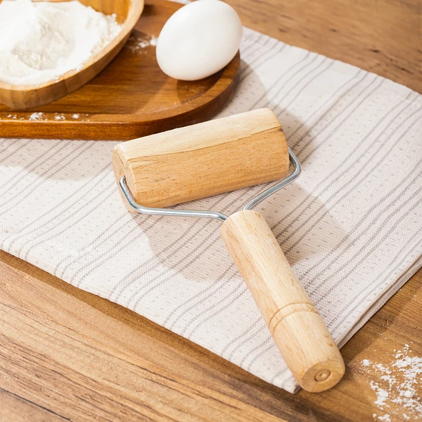 Porsima 366 Ahşap Saplı Rulo Merdane, Oklava, Ahşap Spatula, Pürüzsüz Oklava Pizza Börek Açma - 2