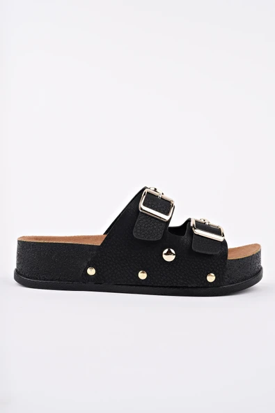 Muggo DENİS Çift Bantlı Ayarlanabilir Kemerli Günlük Kadın Terlik - 5