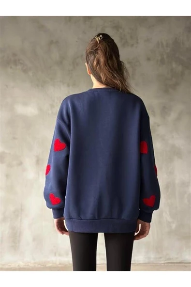 KALP NAKIŞLI 3 İPLİK ŞARDONLU SWEATSHIRT - 12
