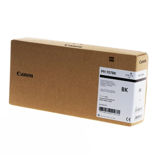 Feyza Bilişim Canon PFI-707 BK (Photo Black) Fotoğraf Siyahı Plotter Orijinal Mürekkep Kartuş 700 ml (9821B001) - 2