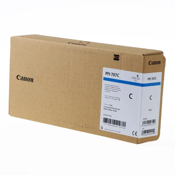 Feyza Bilişim Canon PFI-707 C (Cyan) Mavi Plotter Orijinal Mürekkep Kartuş 700 ml. (9822B001) ürün görseli