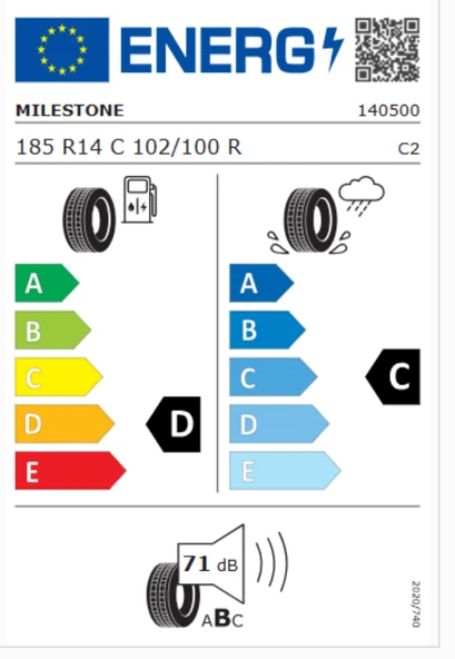 Milestone VanMile 185R14C 102/100R 8PR Hafif Ticari Yaz Lastiği (Üretim Yılı: 2025) - Resim 2