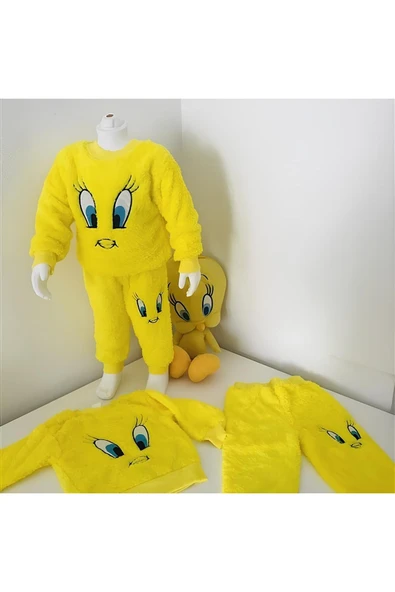 Peluş,yumoş Civciv Takım,polar Takım,kışlık Çocuk Takım,çocuk Peluş Takım - 12