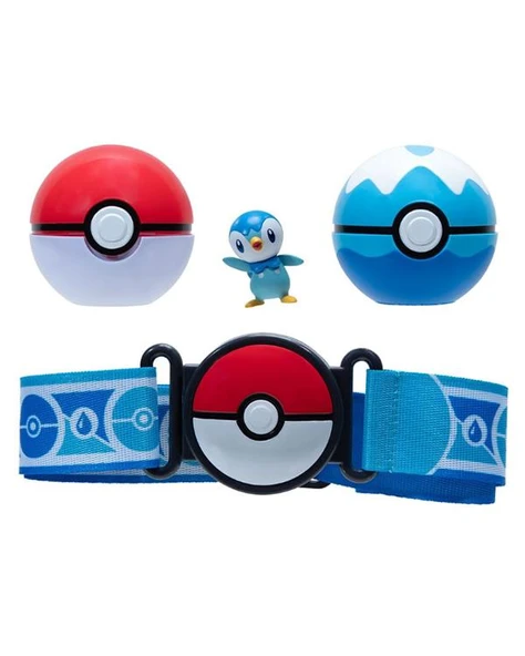 Pokemon Clip N Go Piplup Figür ve Kemer Seti PKW3159 - Resim 2