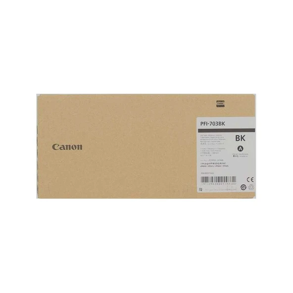 Feyza Bilşim Canon PFI-703 BK (Photo Black) Fotoğraf Siyah Plotter Orijinal Mürekkep Kartuş 700 ml. (2963B001) ürün görseli