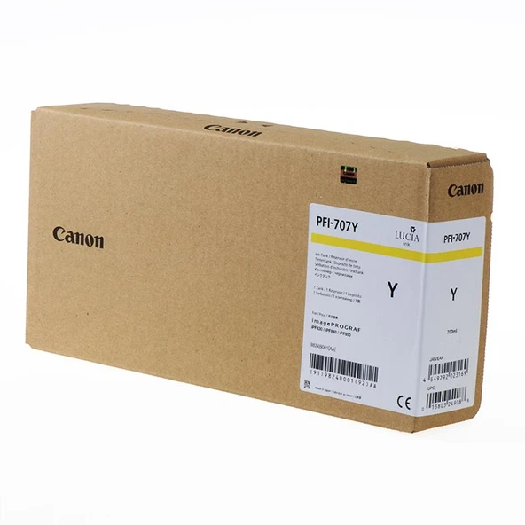 Feyza Bilişim Canon PFI-707 Y (Yellow) Sarı Plotter Orijinal Mürekkep Kartuş 700 ml. (9824B001) ürün görseli