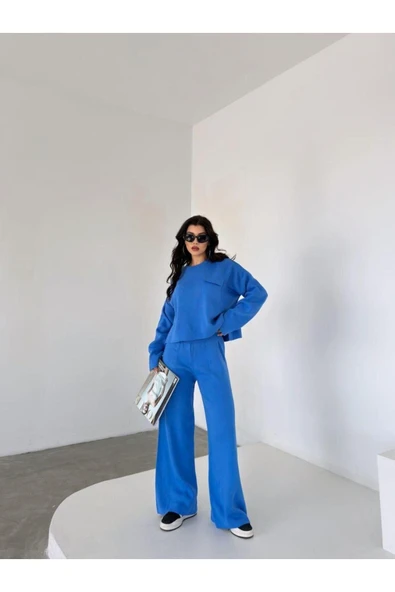 BİSİKLET YAKA OVERSIZE CEPLİ TRİKO TAKIM - 4